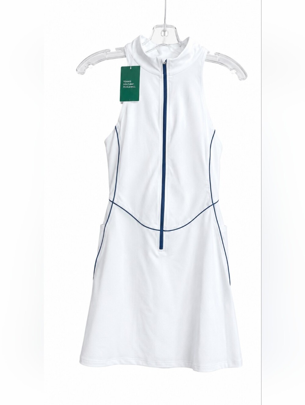 Halara Women’s Athletic Dress Medium Light Blue Zip Front Sleeveless Tennis Golf